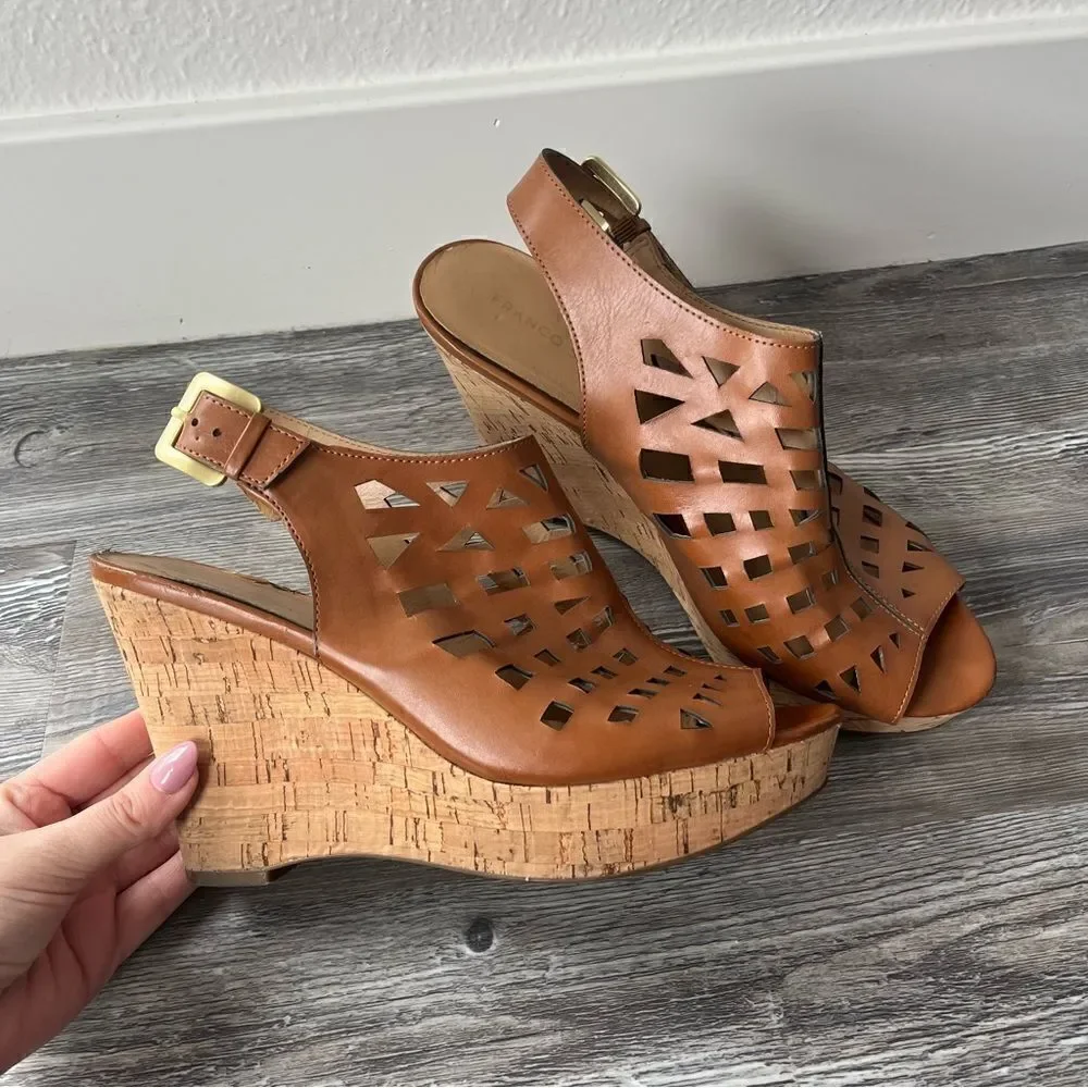 Franco Sarto Chic Sassy Laser Cutout Wedge Sandals